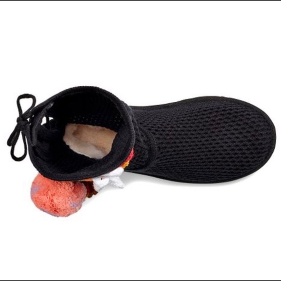 UGG Flower & Pompom Crochet Knit Classic Boots - Picture 8 of 8